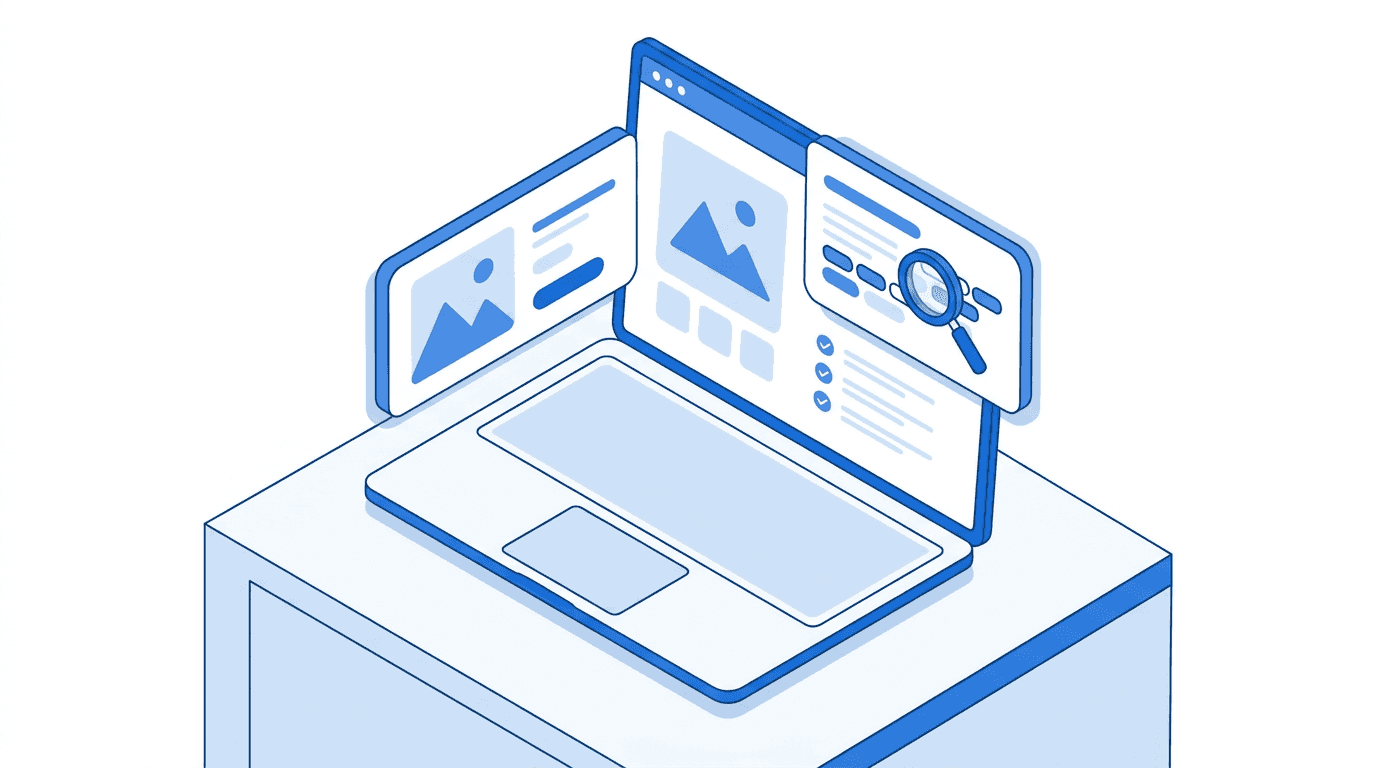 SEO uyumlu ürün açıklaması yazımını gösteren e-ticaret ürün sayfası illüstrasyonu