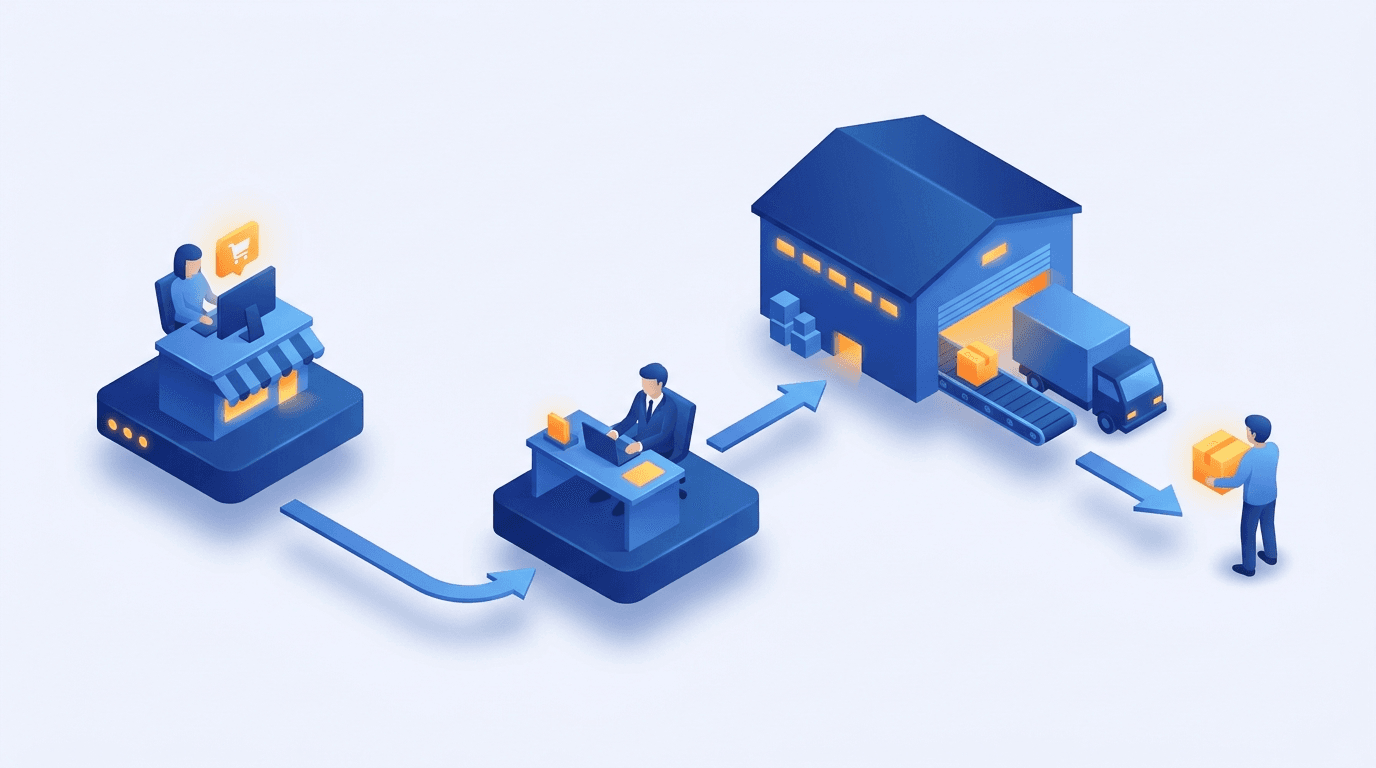 Shopify dropshipping sipariş akışı: mağaza, tedarikçi ve müşteri