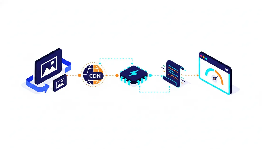 Site hızı iyileştirme adımları: görsel optimizasyonu, önbellek, CDN ve script azaltma