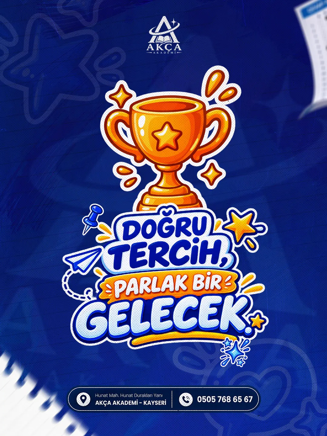 Akça Akademi sosyal medya tasarımı 3 — sekiz kişilik sınıf mesajı