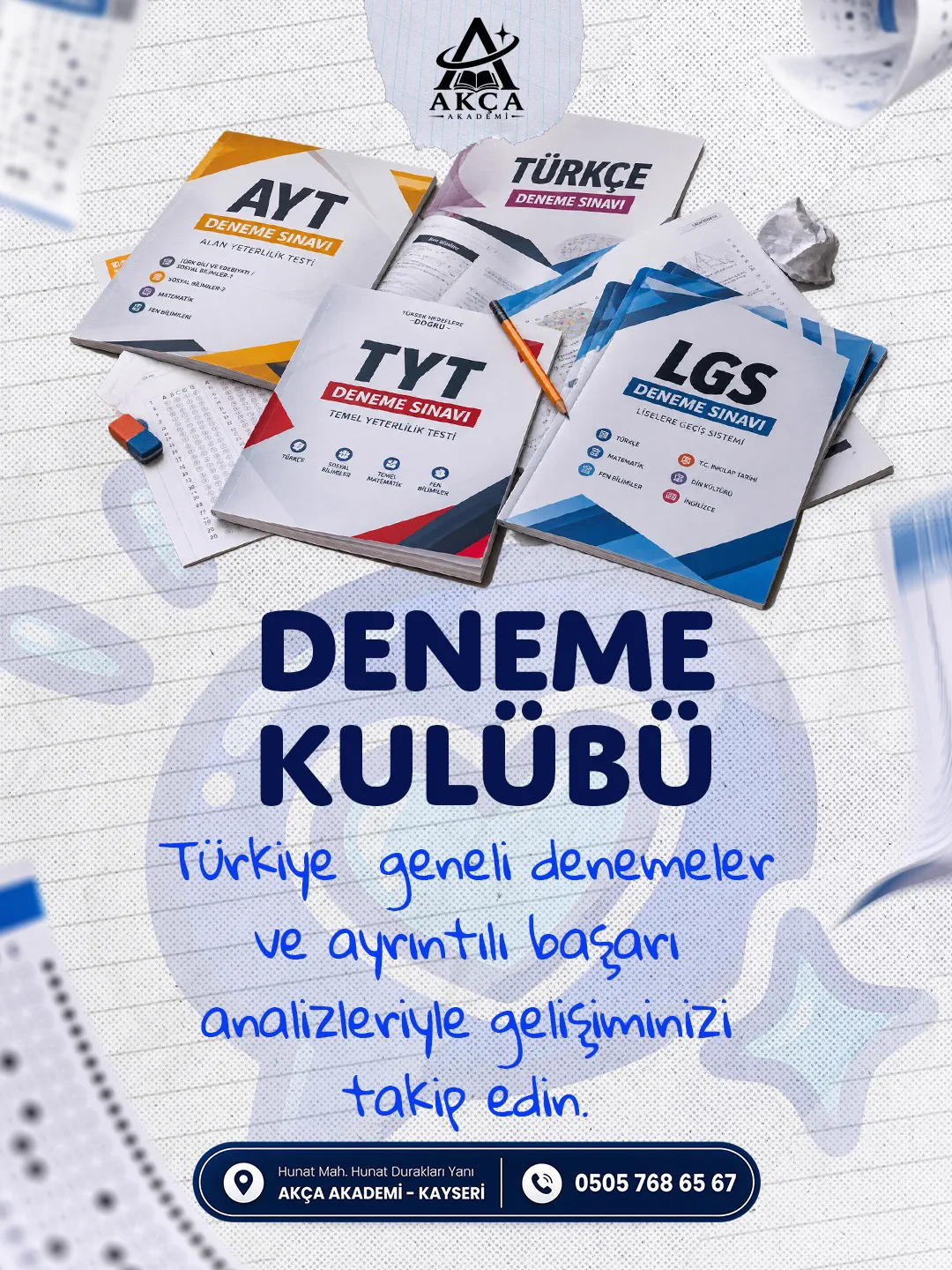 Akça Akademi sosyal medya tasarımı 4 — sekiz kişilik sınıf mesajı